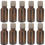 (Bild für) 10 Fläschchen à 20 ml aus Braunglas zur Aufbewahrung von ätherischen Ölen, mit Originalverschluss